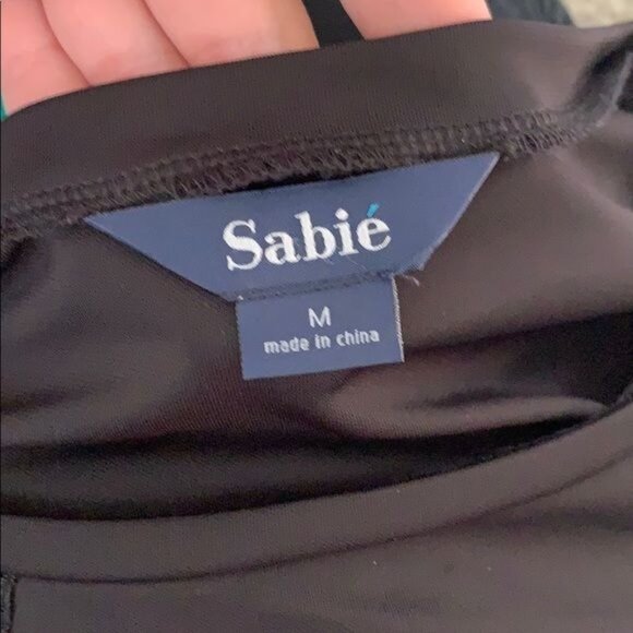 Sabie Lace Embroidered Dolman Top Size Medium Black Oversized Long Sleeve  Sabié - Picture 4 of 5